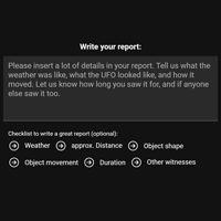 Report UFO Sighting - Step 2
